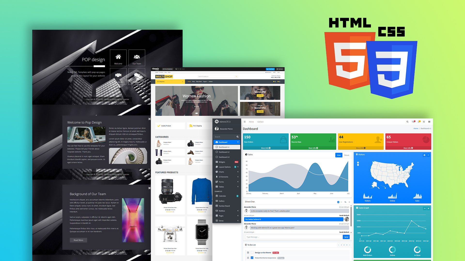 3 templates grátis html css para seu projeto